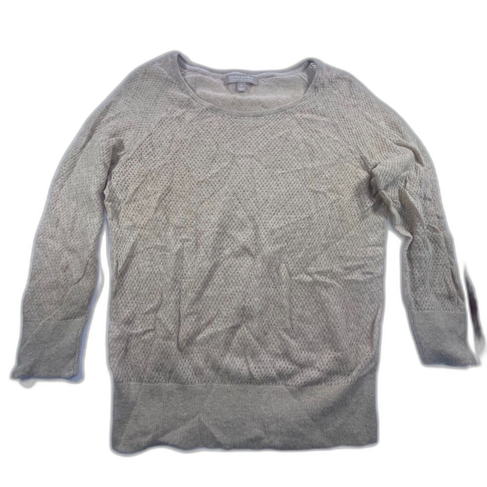 Banana Republic 100% Italian Yarn Tan Pullover Sweater Women's Classic Knit